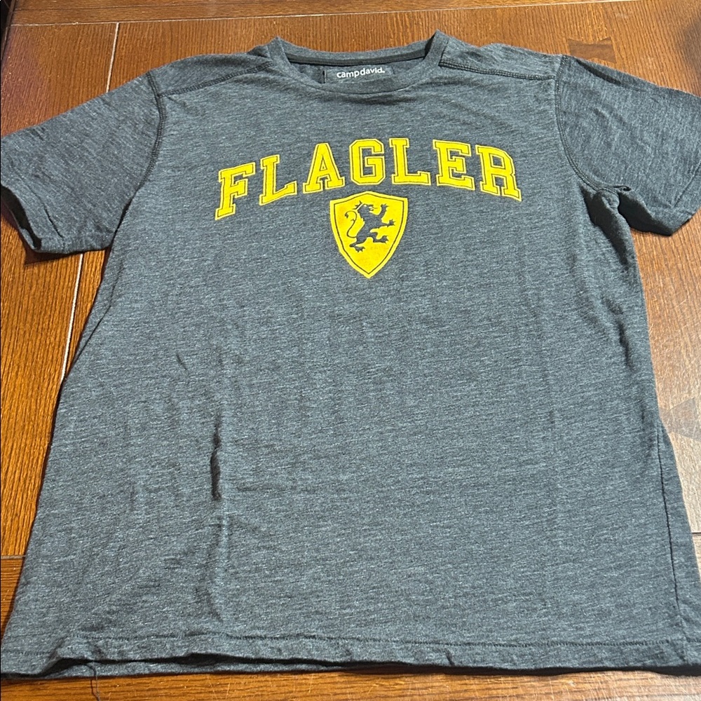 Flagler College Gray Men’s T-Shirt with Yellow Print Size L